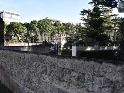 Grazie a uno scorcio nel muro di cinta riusciamo a intravedere il torrino di Villa De Grecis, una delle dimore storiche pi� imponenti di Bari